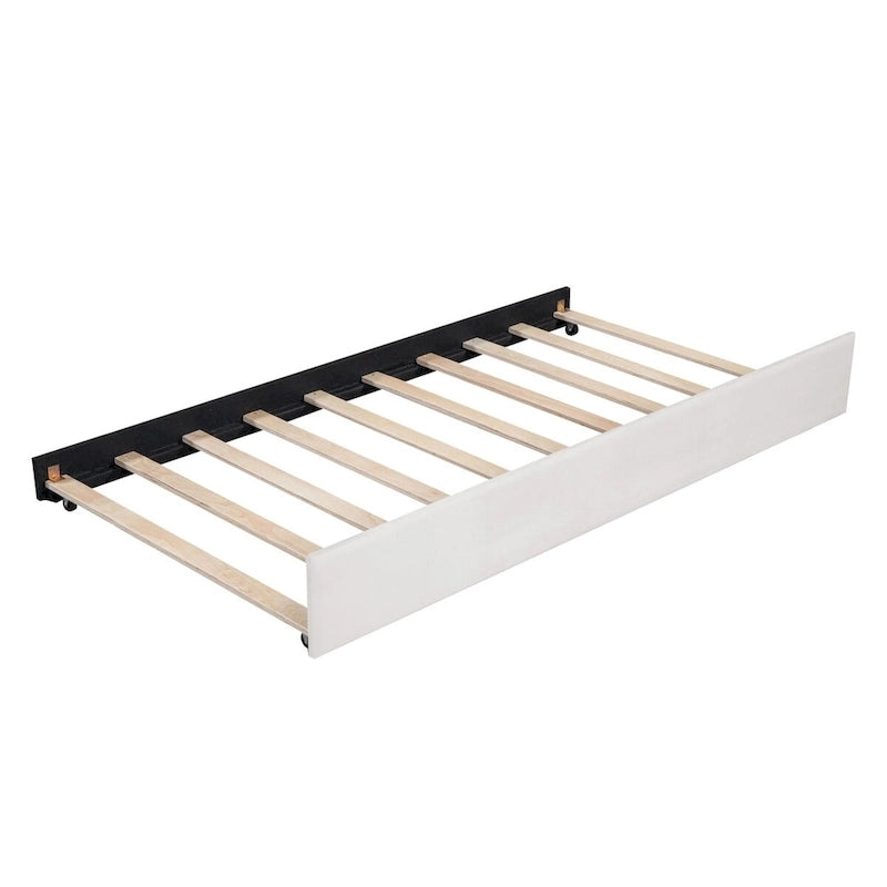 Lit de jour rembourré deux places avec dossier ergonomique et lit gigogne