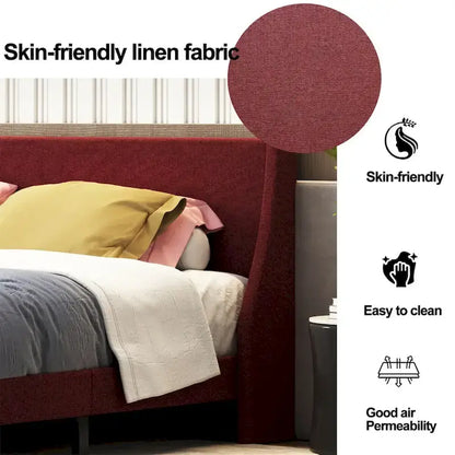 Cadre de lit double, cadre de lit rembourré, plateforme