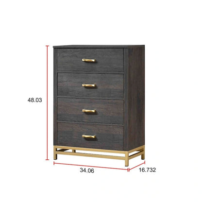 Ensemble de chambre à coucher Wedro 6 pièces à panneaux rustiques marron foncé