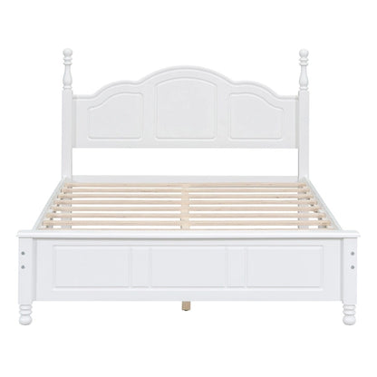 Cadre de lit plateforme, lit plateforme de style rétro avec support à lattes en pin,