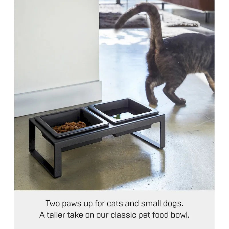 Gamelle Yamazaki Home pour animaux de compagnie - Deux modèles, acier et céramique, haute, 300 ml par gamelle