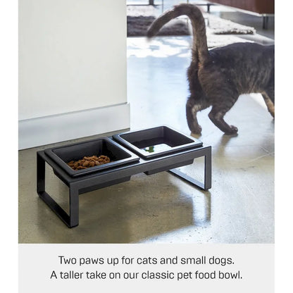 Gamelle Yamazaki Home pour animaux de compagnie - Deux modèles, acier et céramique, haute, 300 ml par gamelle