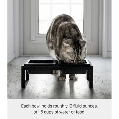 Gamelle Yamazaki Home pour animaux de compagnie - Deux modèles, acier et céramique, haute, 300 ml par gamelle