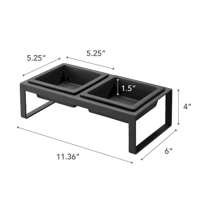 Gamelle Yamazaki Home pour animaux de compagnie - Deux modèles, acier et céramique, haute, 300 ml par gamelle