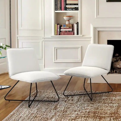 Fauteuil d'appoint style milieu du siècle en similicuir avec dossier réglable, lot de 2 - 80 cm (H) x 56 cm (L) x 60 cm (P)