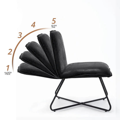 Fauteuil d'appoint style milieu du siècle en similicuir avec dossier réglable, lot de 2 - 80 cm (H) x 56 cm (L) x 60 cm (P)