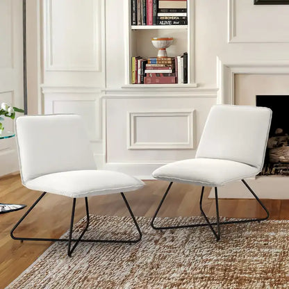 Fauteuil d'appoint style milieu du siècle en similicuir avec dossier réglable, lot de 2 - 80 cm (H) x 56 cm (L) x 60 cm (P)