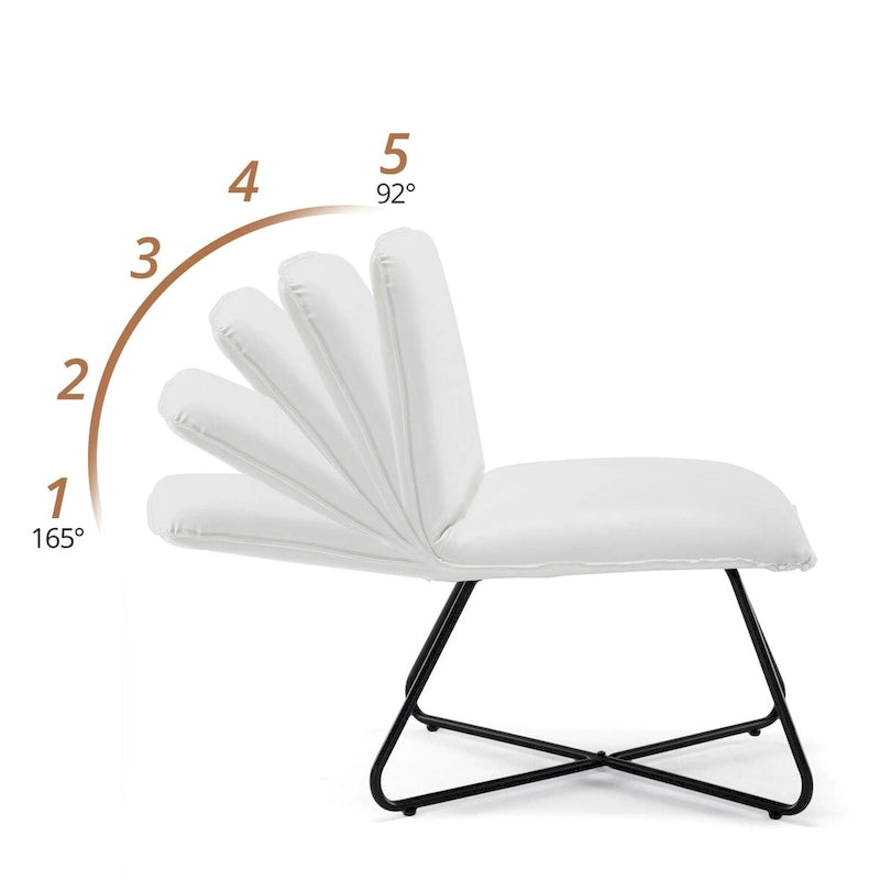Fauteuil d'appoint style milieu du siècle en similicuir avec dossier réglable, lot de 2 - 80 cm (H) x 56 cm (L) x 60 cm (P)