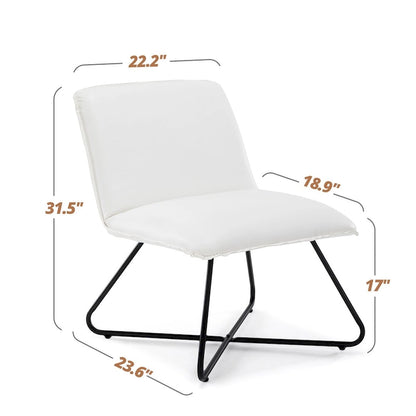 Fauteuil d'appoint style milieu du siècle en similicuir avec dossier réglable, lot de 2 - 80 cm (H) x 56 cm (L) x 60 cm (P)