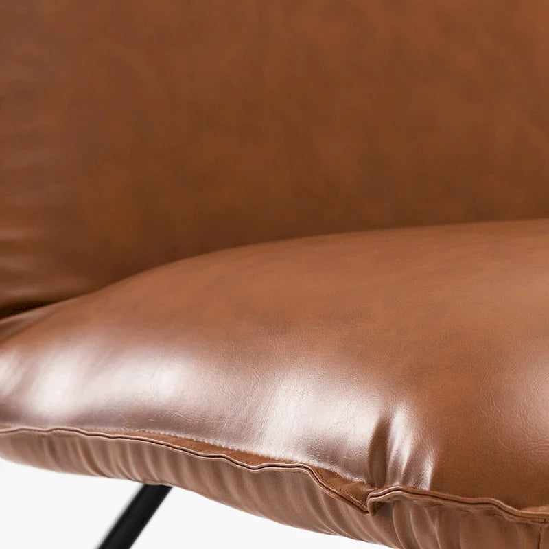 Fauteuil d'appoint style milieu du siècle en similicuir avec dossier réglable, lot de 2 - 80 cm (H) x 56 cm (L) x 60 cm (P)