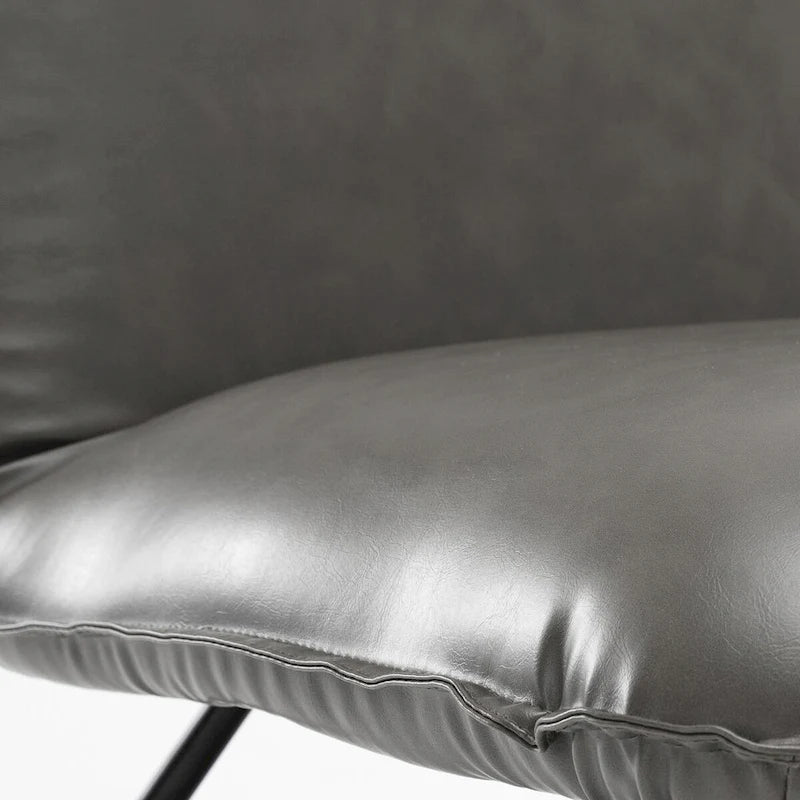 Fauteuil d'appoint style milieu du siècle en similicuir avec dossier réglable, lot de 2 - 80 cm (H) x 56 cm (L) x 60 cm (P)