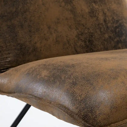 Fauteuil d'appoint style milieu du siècle en similicuir avec dossier réglable, lot de 2 - 80 cm (H) x 56 cm (L) x 60 cm (P)