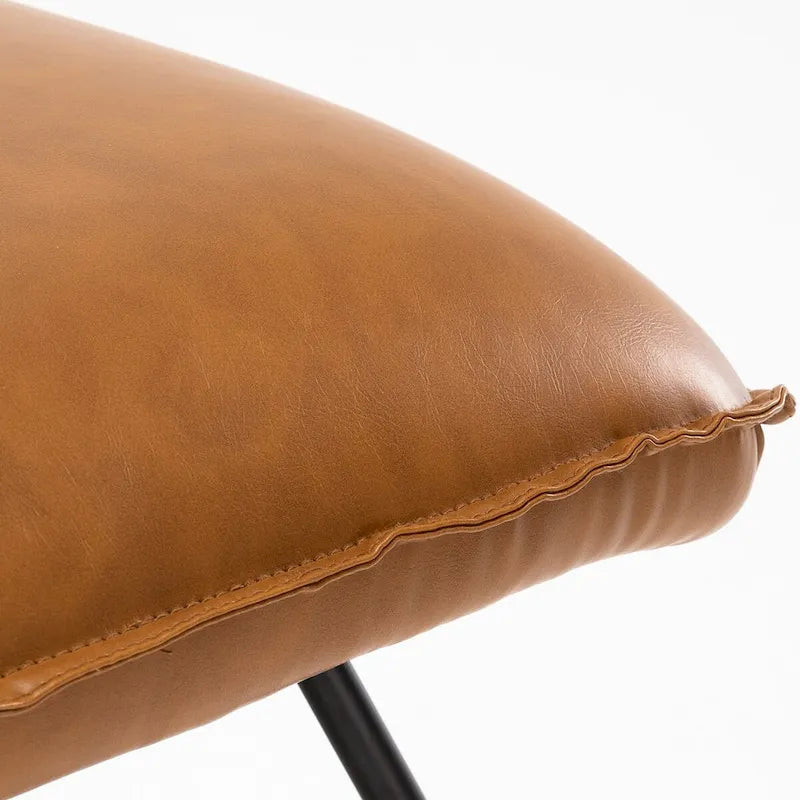 Fauteuil d'appoint style milieu du siècle en similicuir avec dossier réglable, lot de 2 - 80 cm (H) x 56 cm (L) x 60 cm (P)