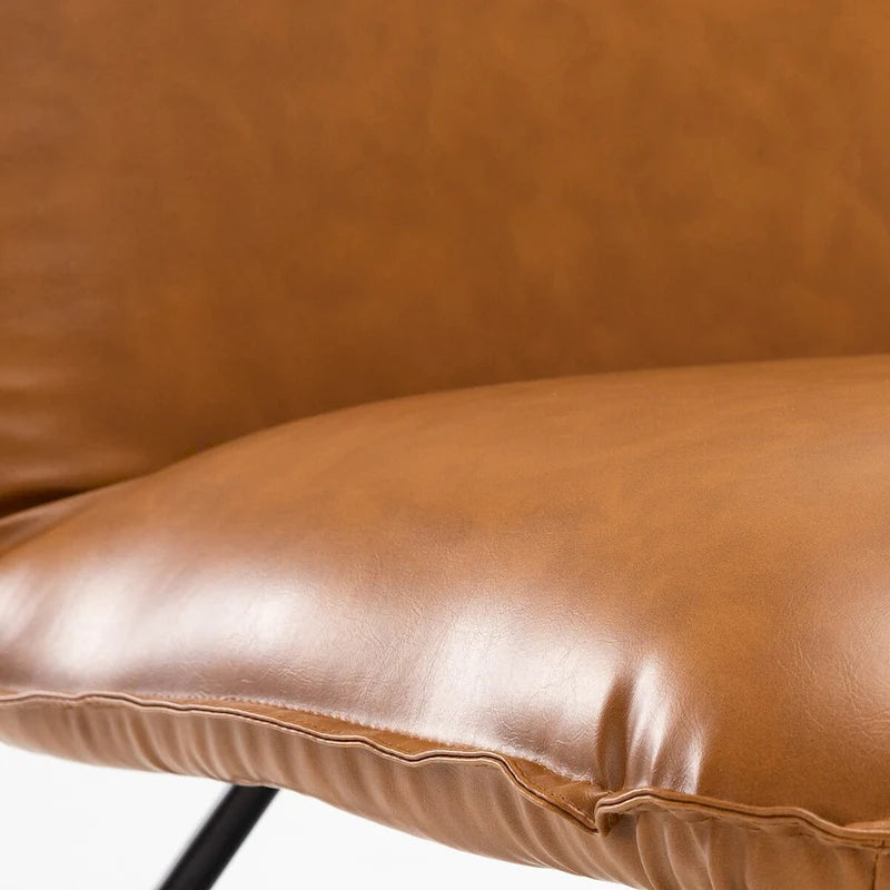 Fauteuil d'appoint style milieu du siècle en similicuir avec dossier réglable, lot de 2 - 80 cm (H) x 56 cm (L) x 60 cm (P)