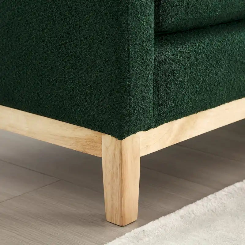 Banc rembourré avec pieds en bois