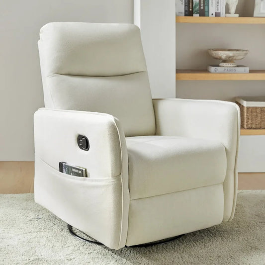 Curtis Rocker Swivel Recliner with Two Side Pockets by HULALA HOME