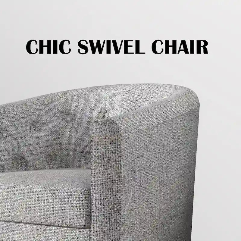 Fauteuil pivotant en tissu capitonné