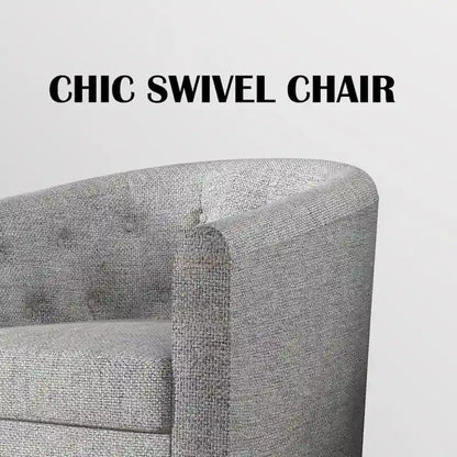 Fauteuil pivotant en tissu capitonné