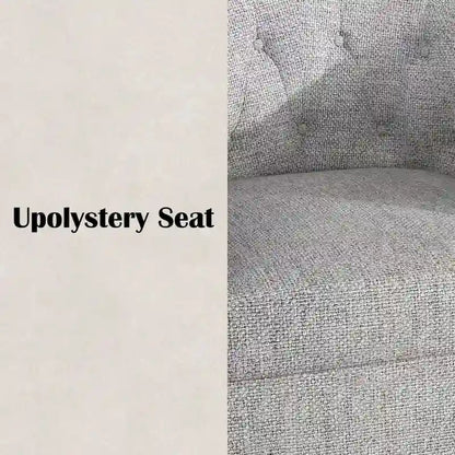 Fauteuil pivotant en tissu capitonné