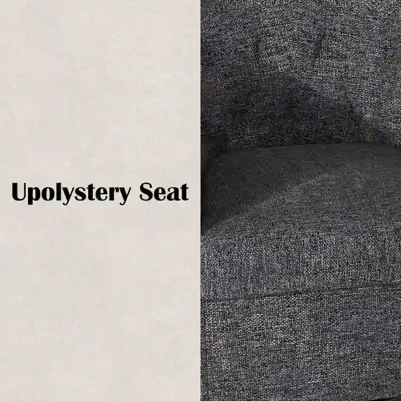 Fauteuil pivotant en tissu capitonné