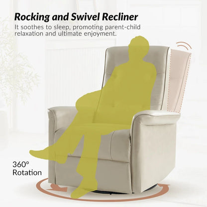 Fauteuil inclinable électrique pivotant Valentin en similicuir moderne avec ports USB (lot de 2) par HULALA HOME