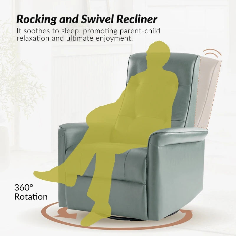 Fauteuil inclinable électrique pivotant Valentin en similicuir moderne avec ports USB (lot de 2) par HULALA HOME