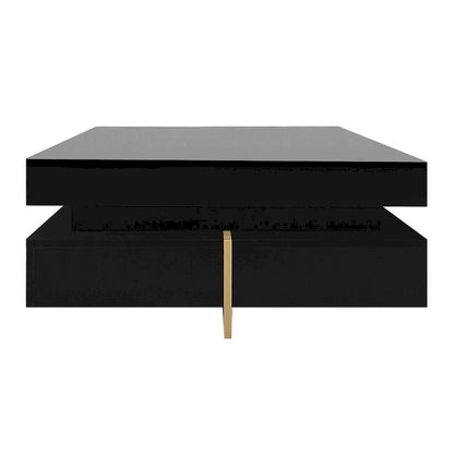 Table basse carrée brillante à rangements multiples Harper&amp;Bright Designs