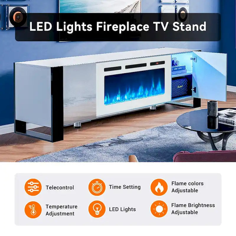 Meuble TV avec cheminée et foyer de 36 pouces
