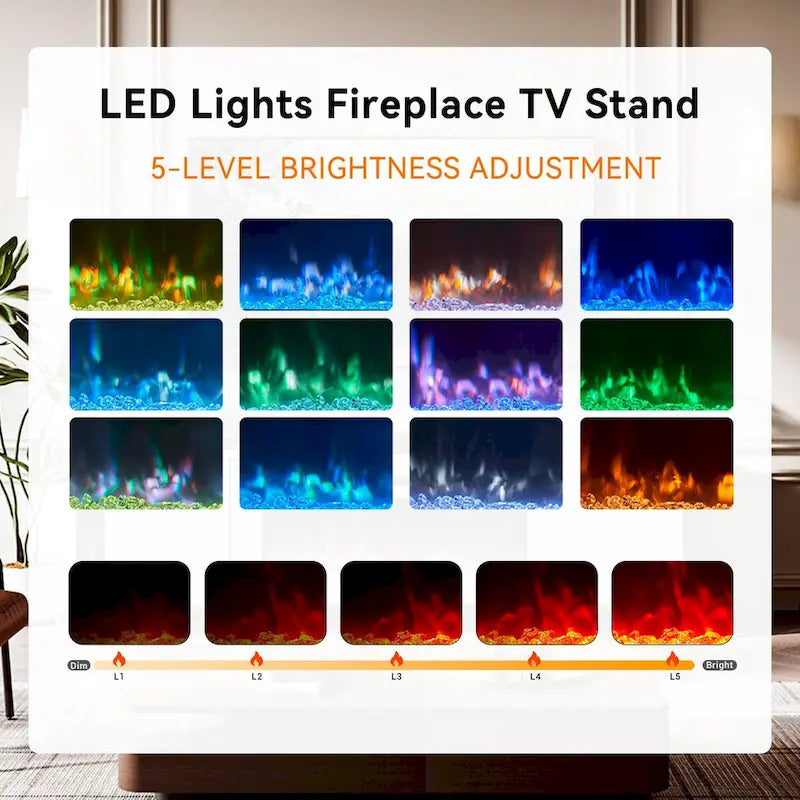 Meuble TV avec cheminée et foyer de 36 pouces