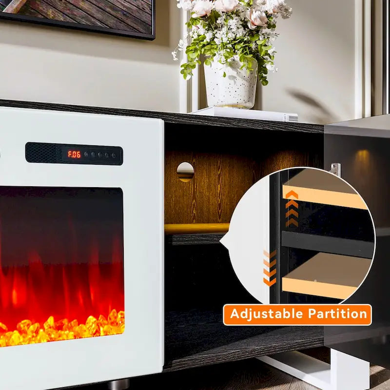 Meuble TV avec cheminée et foyer de 36 pouces