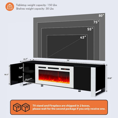 Meuble TV avec cheminée et foyer de 36 pouces