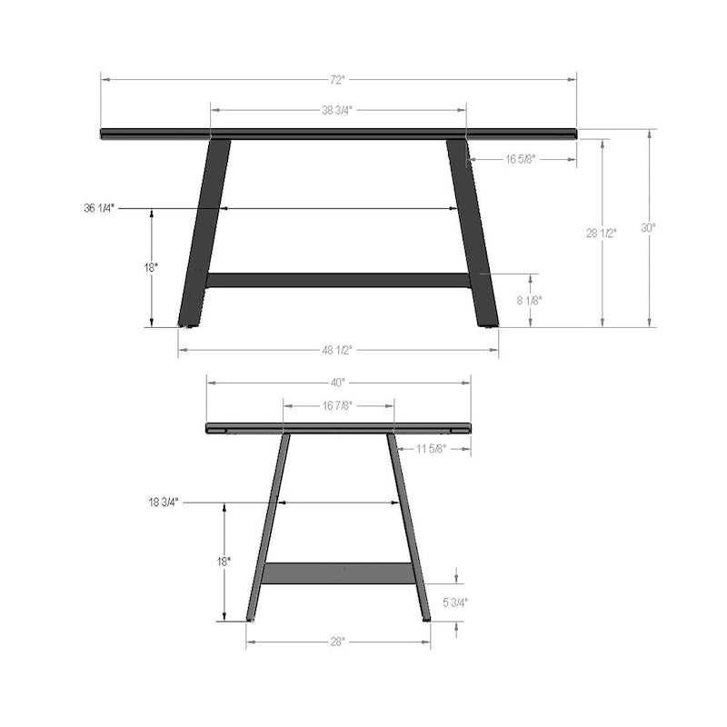 Table de salle à manger Amisco Otello 40 x 72 en bois massif