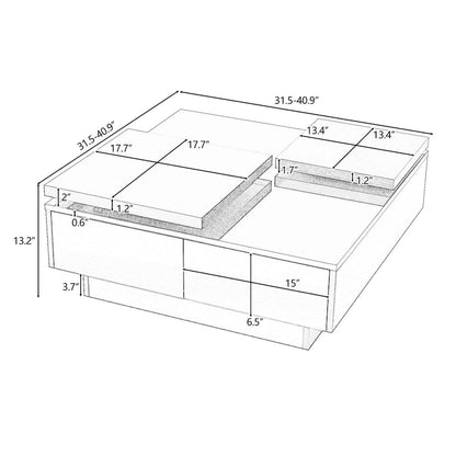 Table basse carrée moderne en bois