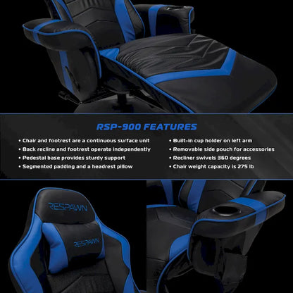 RESPAWN 900 Fauteuil de jeu inclinable avec repose-pieds