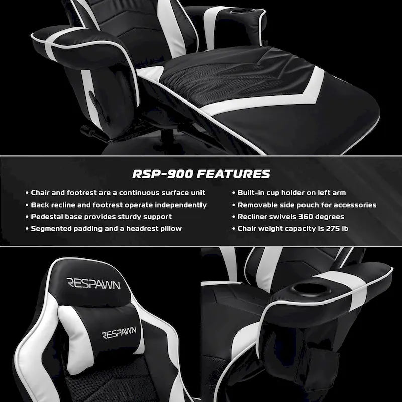 RESPAWN 900 Fauteuil de jeu inclinable avec repose-pieds