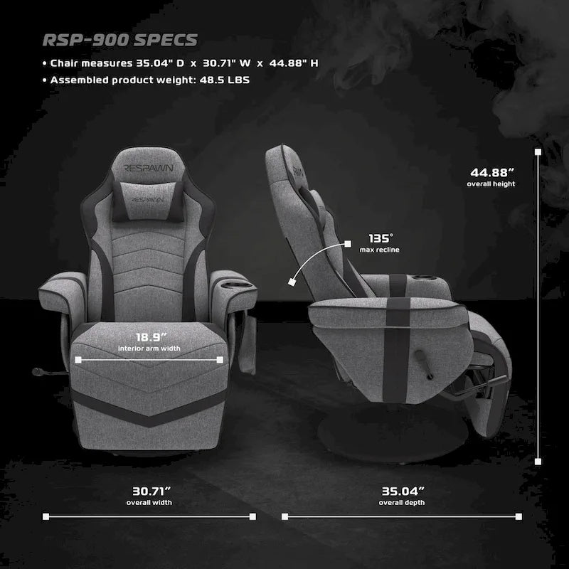 RESPAWN 900 Fauteuil de jeu inclinable avec repose-pieds