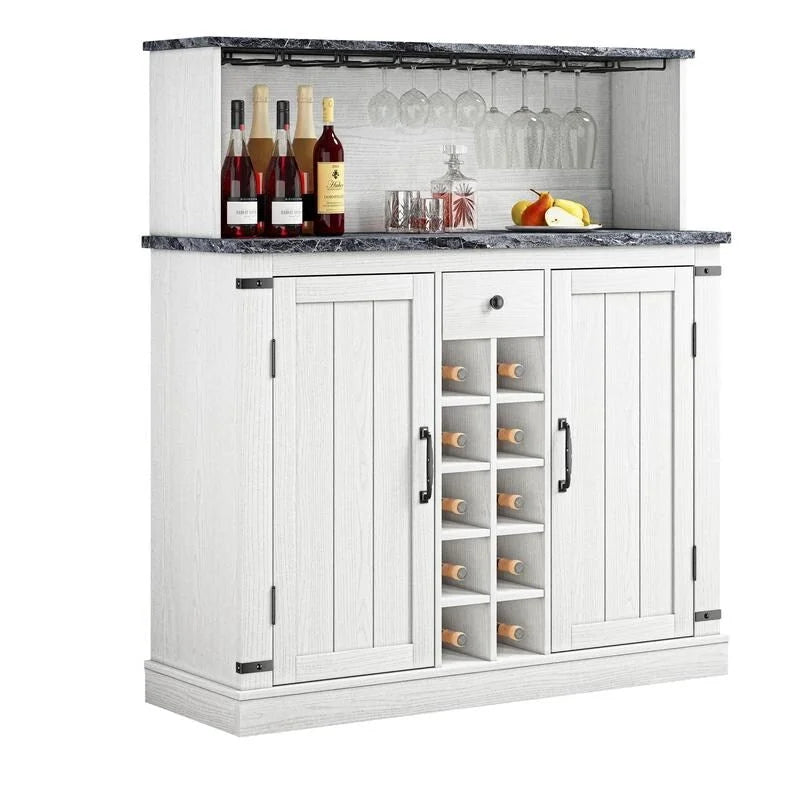 Buffet-bar en bois de style campagnard de 119 cm