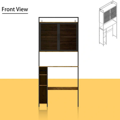Étagère de rangement à plusieurs niveaux pour salle de bain à suspendre au-dessus des toilettes