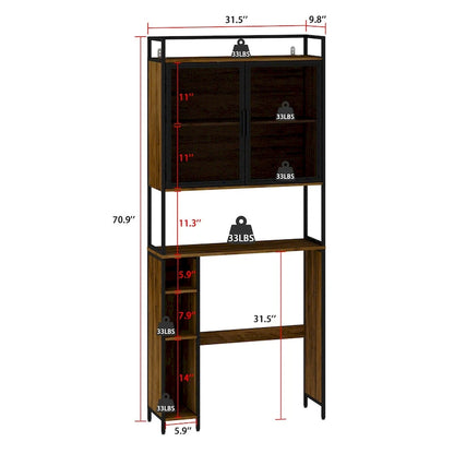 Étagère de rangement à plusieurs niveaux pour salle de bain à suspendre au-dessus des toilettes