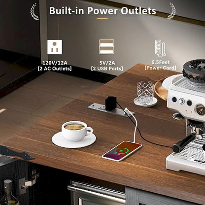 Îlot de cuisine de style campagnard avec prise électrique, pour la maison, la cuisine et la salle à manger