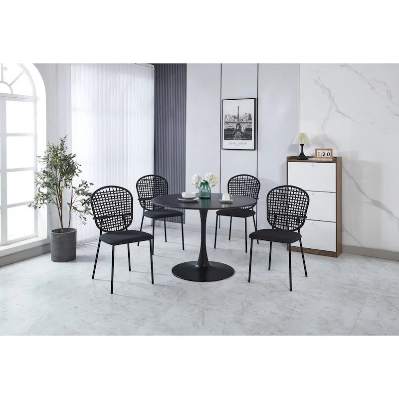 Chaise Sennit, lot de 4, chaise de salle à manger, chaise de café, convient pour la salle à manger et le salon.