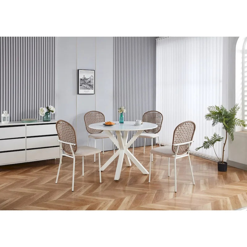 Chaise Sennit, lot de 4, chaise de salle à manger, chaise de café, convient pour la salle à manger et le salon.