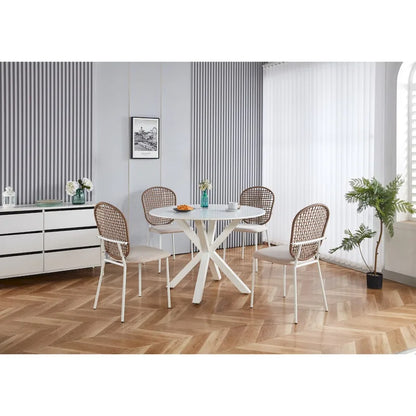 Chaise Sennit, lot de 4, chaise de salle à manger, chaise de café, convient pour la salle à manger et le salon.