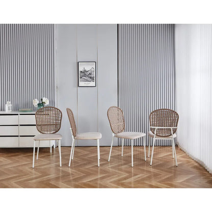 Chaise Sennit, lot de 4, chaise de salle à manger, chaise de café, convient pour la salle à manger et le salon.