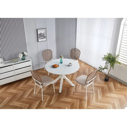 Chaise Sennit, lot de 4, chaise de salle à manger, chaise de café, convient pour la salle à manger et le salon.