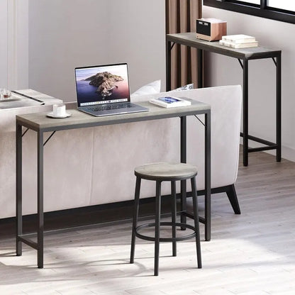 Console, table d'entrée à 2 niveaux avec rangement, table d'appoint étroite en forme de V