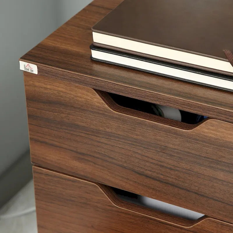 Meuble de rangement de bureau à 3 tiroirs, à glisser sous un bureau, avec roulettes, aspect bois brun