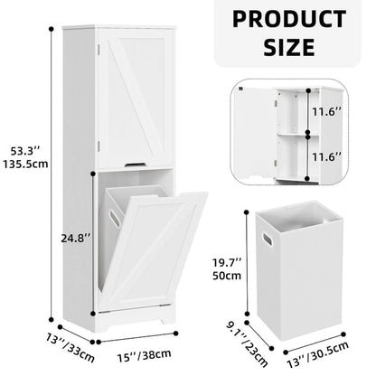 Panier à linge inclinable Moasis 53H avec étagères et panier réglables