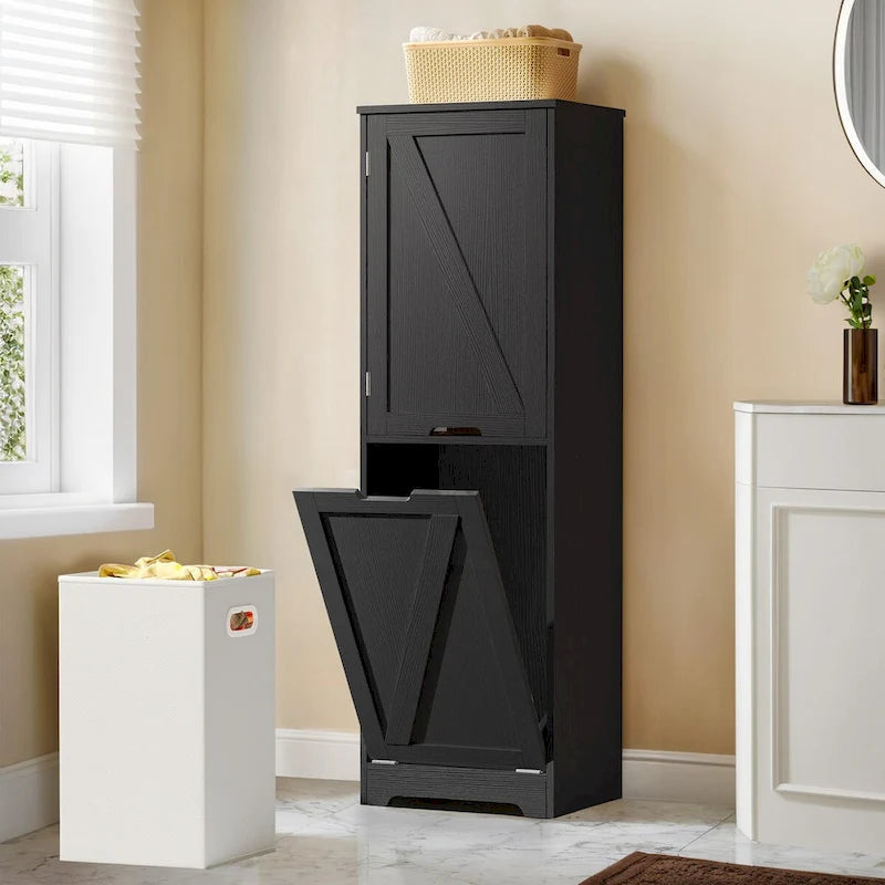 Panier à linge inclinable Moasis 53H avec étagères et panier réglables