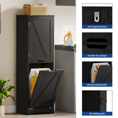 Panier à linge inclinable Moasis 53H avec étagères et panier réglables